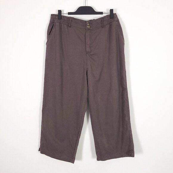Maurices Brown High Rise Cropped Wide Leg Weekender Pant - Picture 1 of 10